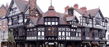 Picture of tudor buildings in Chester town centre to represent children's activities and services